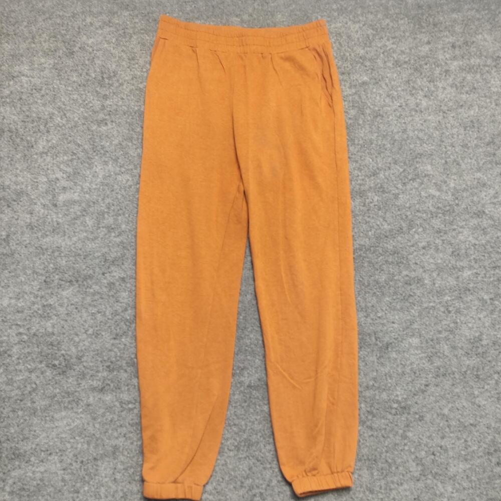 Windsor Pants Womens Medium Orange French Terry Sweatpants Cuffed Elastic Waist